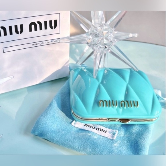 Miu Miu Compact Mirror with Pouch NIB - Picture 1 of 9